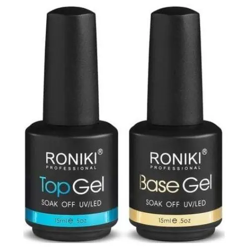 Roniki Soak Off Uv/Led Nail Polish Gel Top Coat & Base