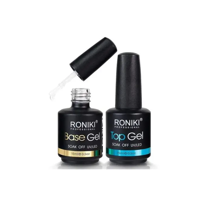 Roniki Soak Off Uv/Led Nail Polish Gel Top Coat & Base