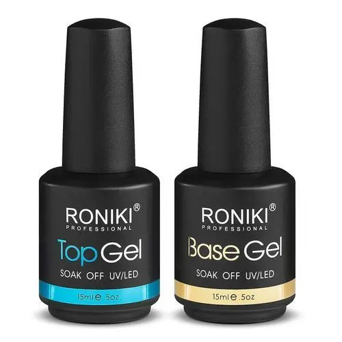 Roniki Soak Off Uv/Led Nail Polish Gel Top Coat & Base