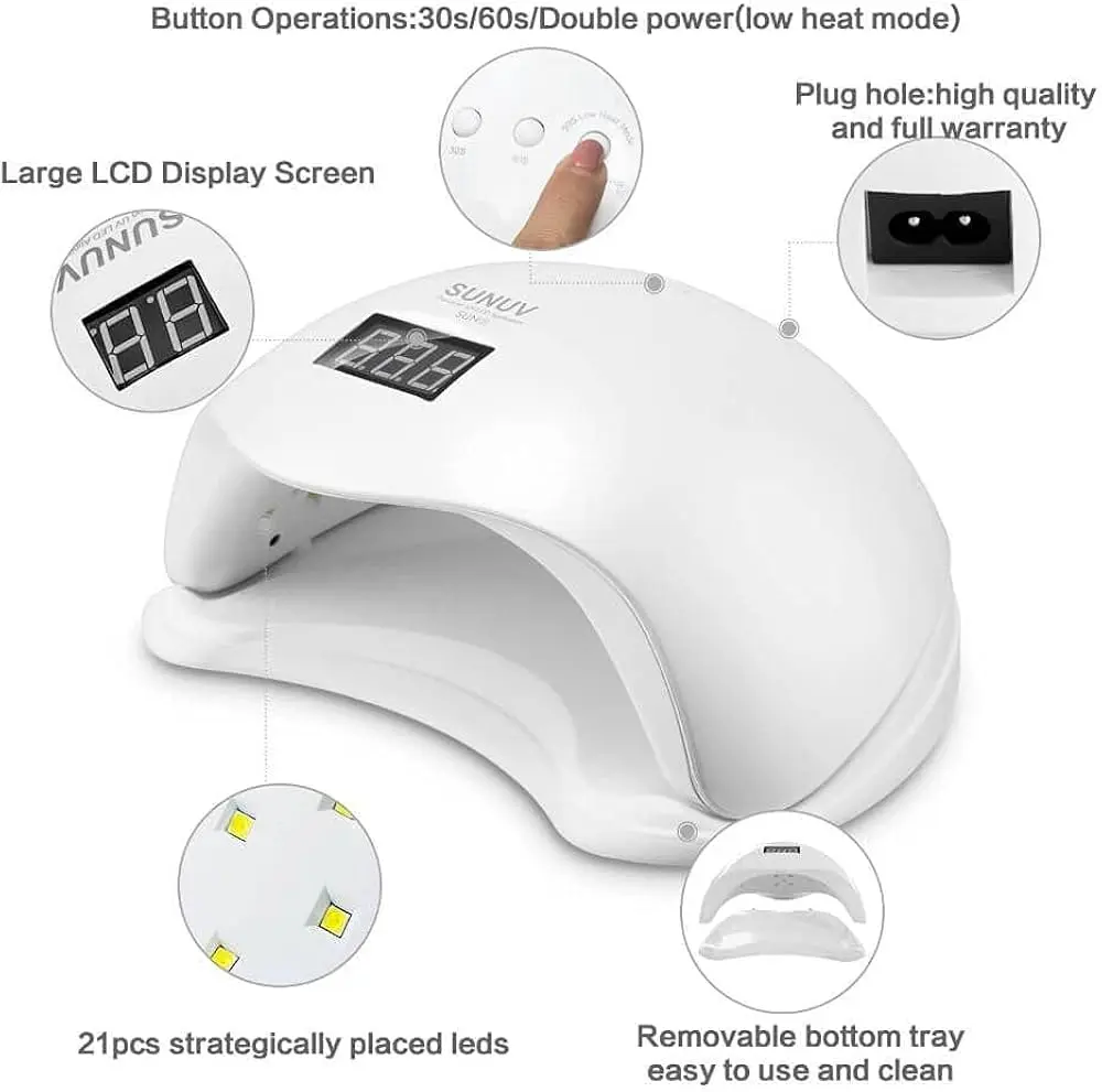 Nail Polish Curing Machine Uv Led Lamp Dryer 48W