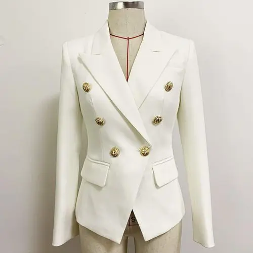 Ladies Plain Color Official Blazer Jacket, White