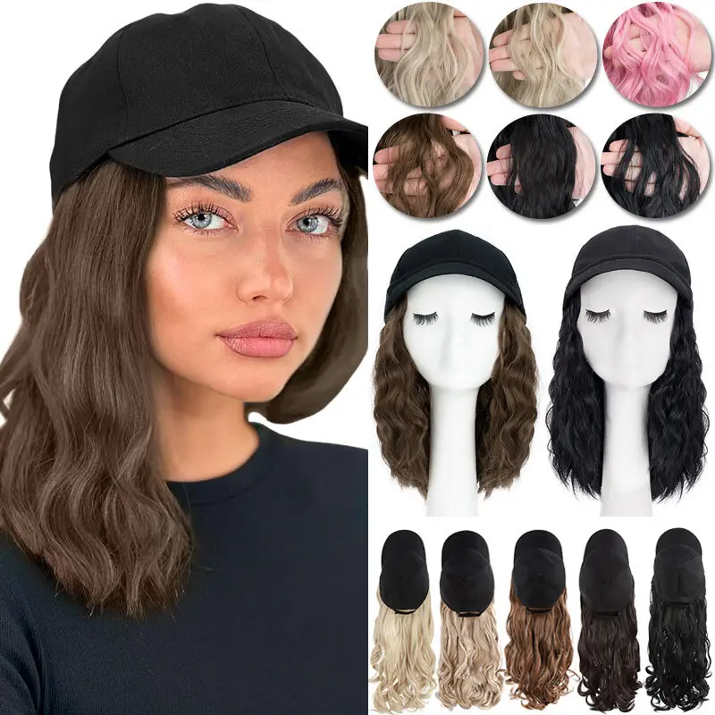 Arhanory Baseball Cap With Hair Extensions For Women Adjustable Long Straight Hairpiece Wigs In Hat For Girls