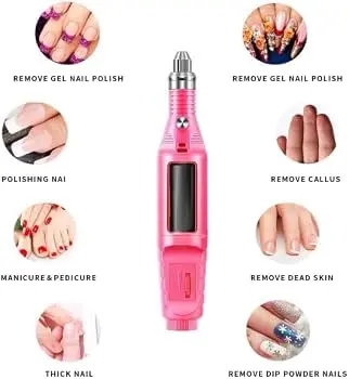 Electric 20000Rpm Nail Art Manicure Variable Speed Rotary Detail Carver Deep Drill Bits Machine Tool Set