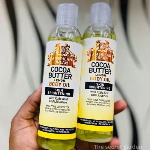 American Dream Cocoa Butter Lemon Body Oil Skin Brightening