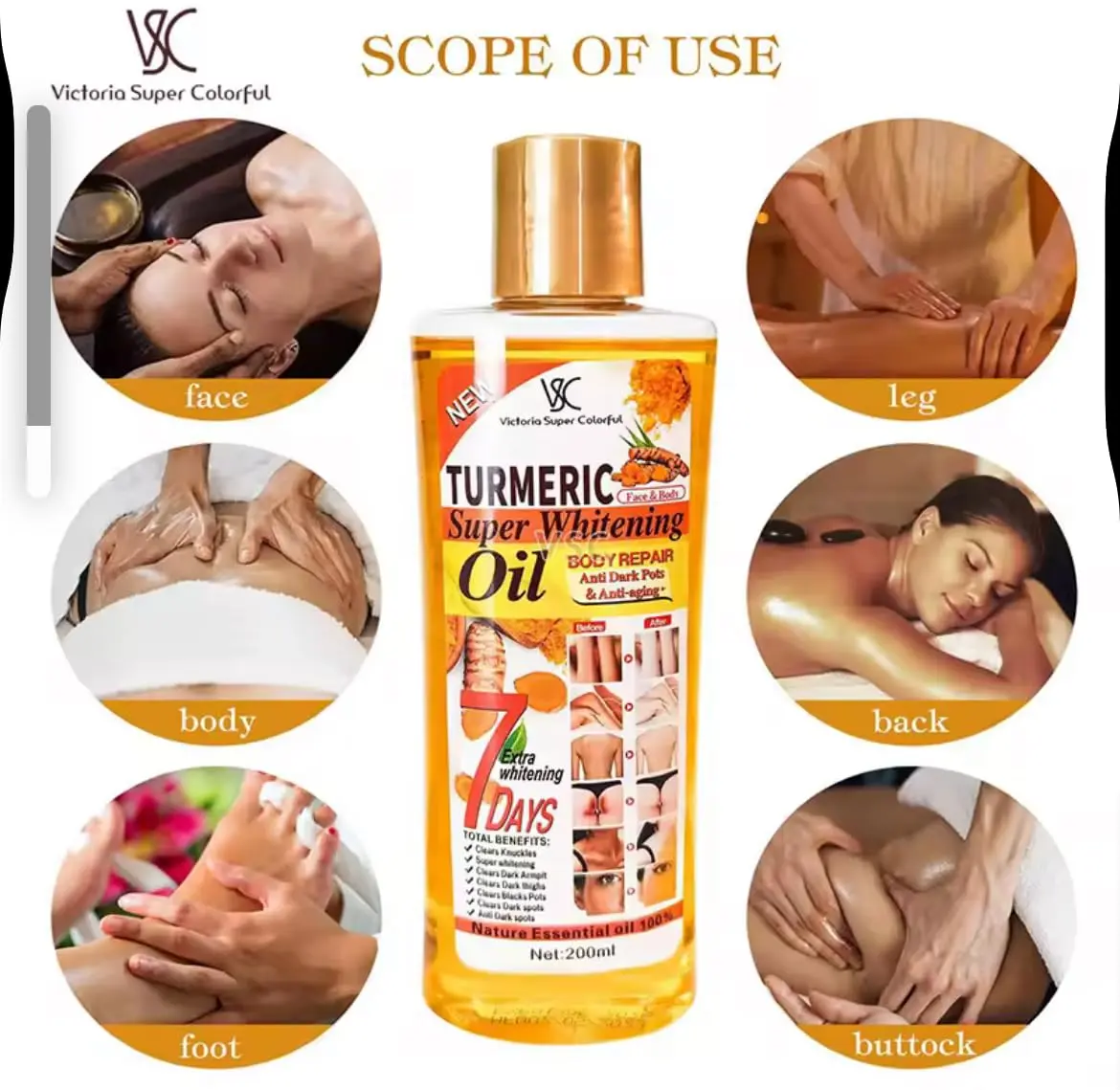 Veet Gold Turmeric Oil Super Whitening & Brightening Body