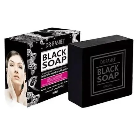 Dr Rashel Charcoal Black Soap For Deep Cleansing Whitening Complex With Collagen & Charcoal