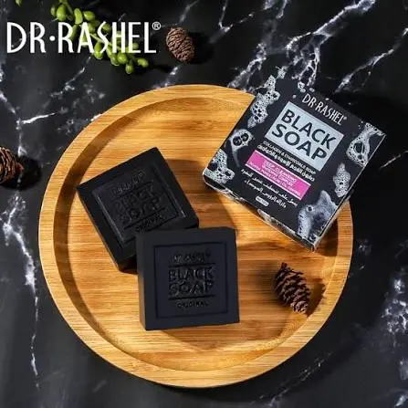 Dr Rashel Charcoal Black Soap For Deep Cleansing Whitening Complex With Collagen & Charcoal