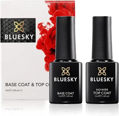 Blue Sky Alluring Gel Nail Polish Top Coat & Base Coat- 15Ml