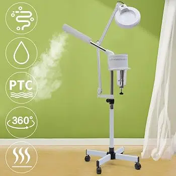 Movable 2 In 1 Facial Steamer With Magnifying Glass