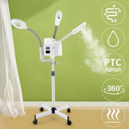 Movable 2 In 1 Facial Steamer With Magnifying Glass