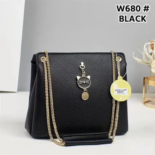 Fashion Black Leather Shoulder Bags Sling Bag For Women