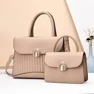 Creamy Two In One Luxury Leather Handbag