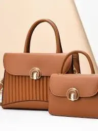Creamy Two In One Luxury Leather Handbag