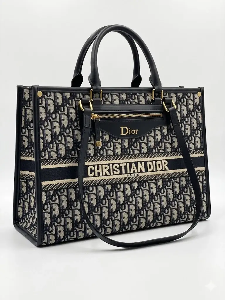 Fioure Signature Monogram Tote Bag Black | Luxury Women's Handbag