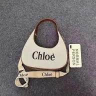 Fashion Chloé Woody Small Canvas Hobo Bag