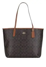 Coach City Tote Bag In Signature Canvas Brown Redwood