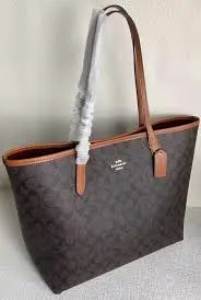 Coach City Tote Bag In Signature Canvas Brown Redwood