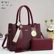 Generic 2 In 1 Stylish Fashionable Leather Handbag And A Purse