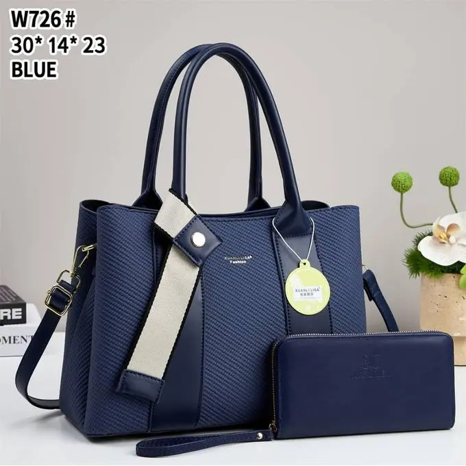 Generic 2 In 1 Stylish Fashionable Leather Handbag And A Purse