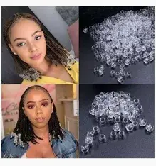 Plastic Crystal Clear Hair Beads For Braids & Dreadlocks
