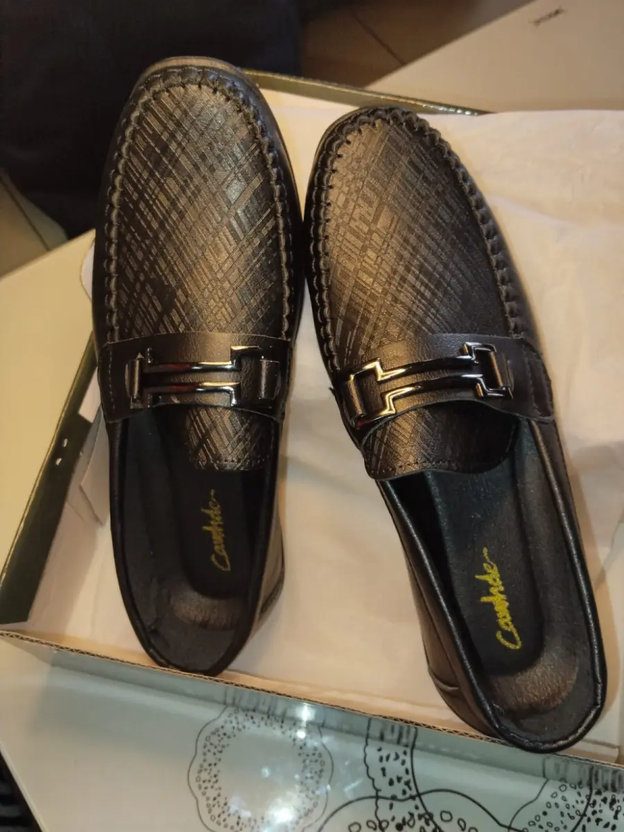 Black & Charred Luxe Loafers For Men