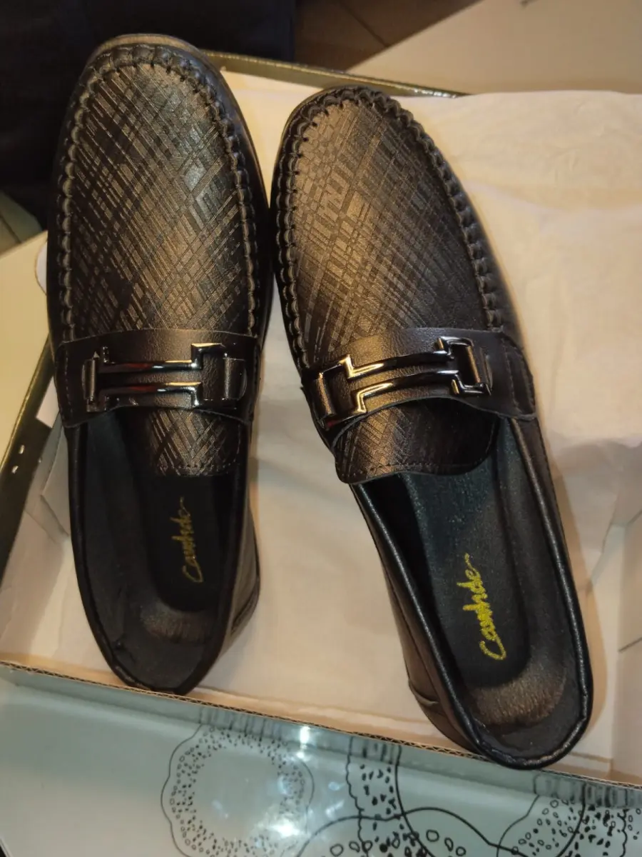 Black & Charred Luxe Loafers For Men
