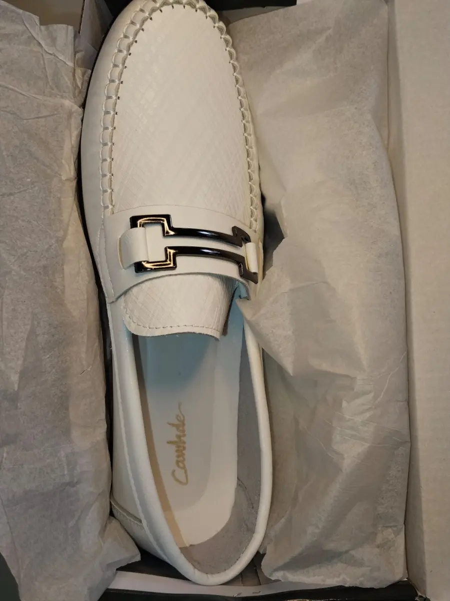 White Colored Luxe Loafers For Men